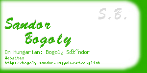 sandor bogoly business card